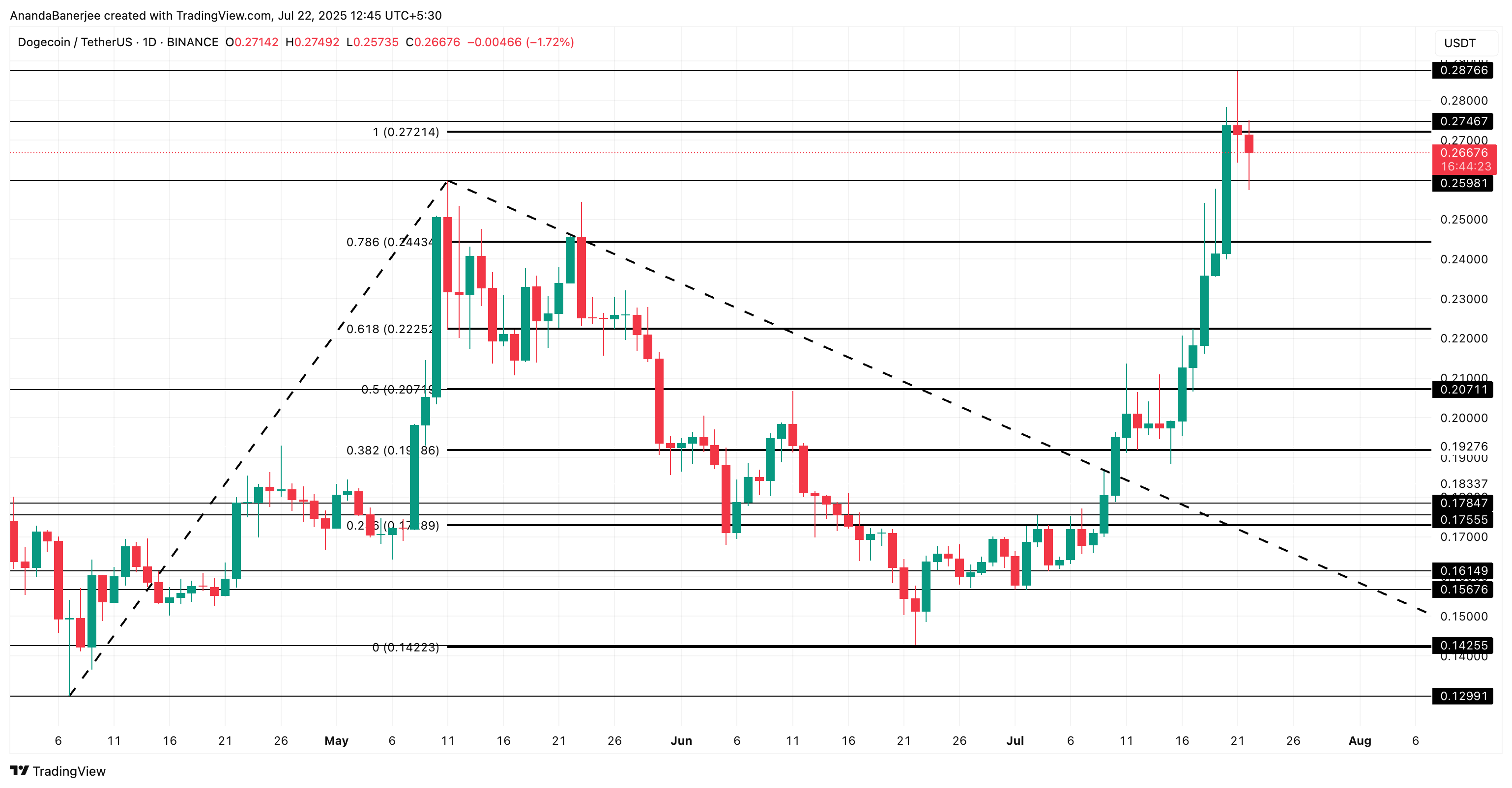 Dogecoinin hinta-analyysi: