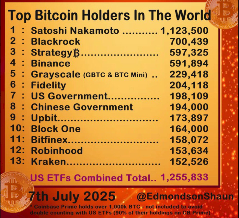 Maailman suurimmat Bitcoinin haltijat